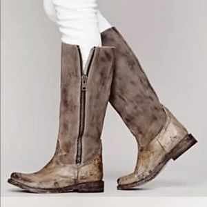 FREEBIRD by STEVEN BRUSSEL Distressed Leather/Suede Boot /side zipper Sz7